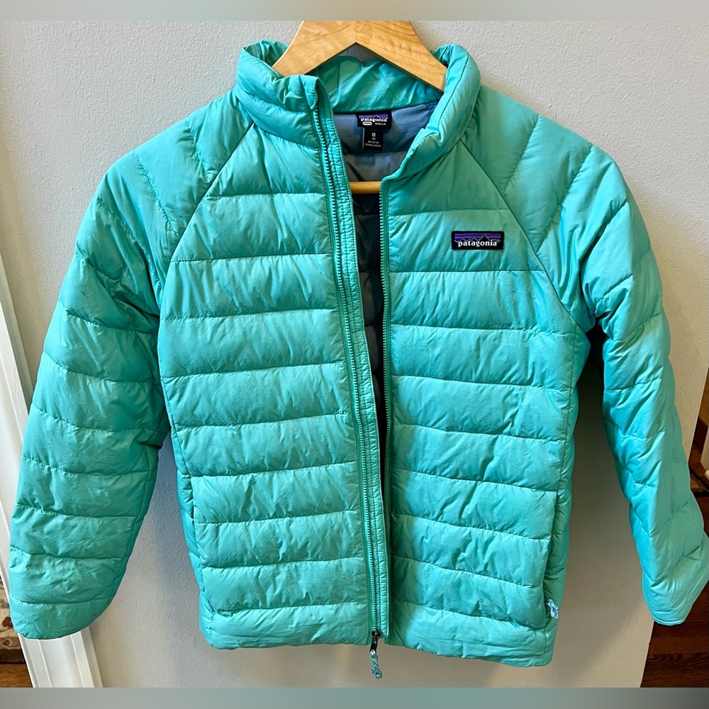Kids Patagonia Sea Foam Green Puffer Jacket